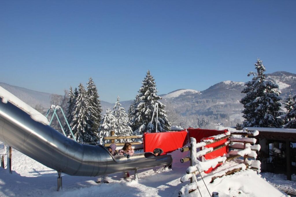 Toboggan géant dans la neige
